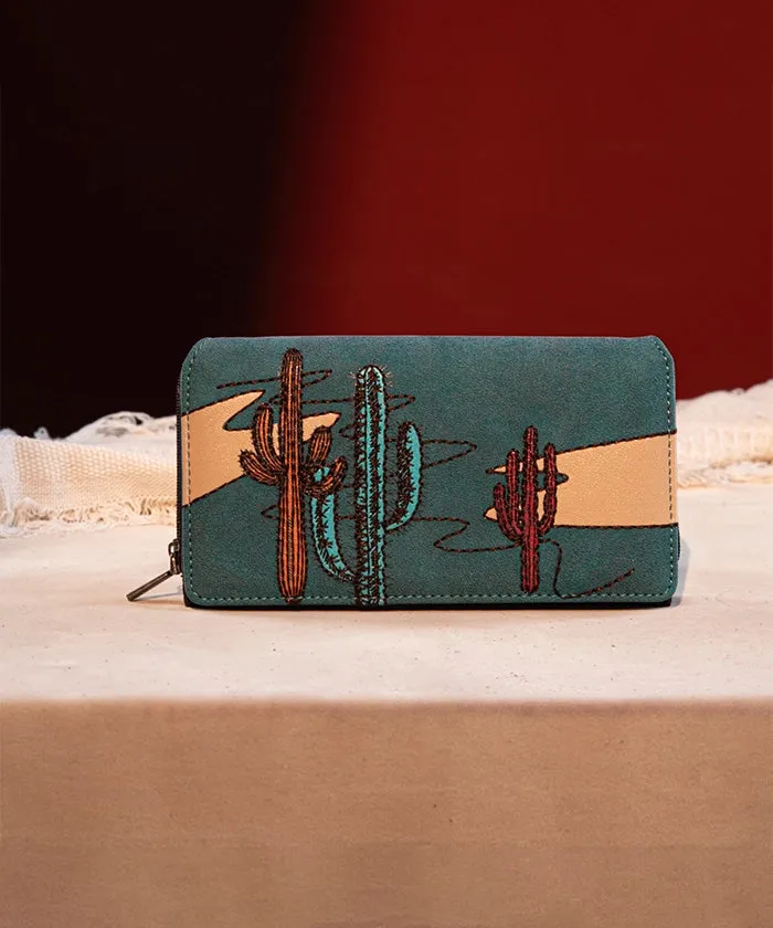 Montana West Cactus Embroidered Wallet