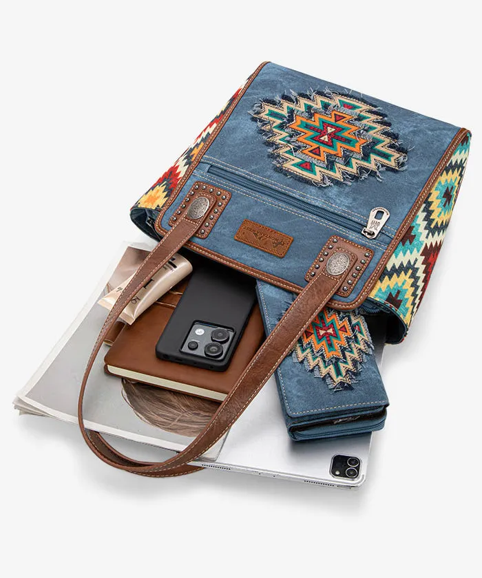 Montana West Embroidered Aztec Jean Denim Collection