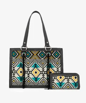 Montana West Southwestern Tooled Tote Bag Set