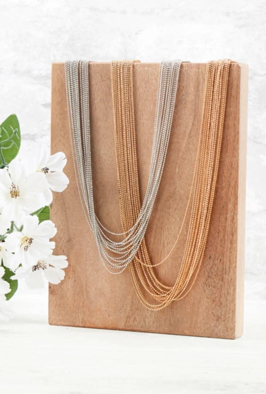 Multiline Long Chain Necklace ( 2 colors )