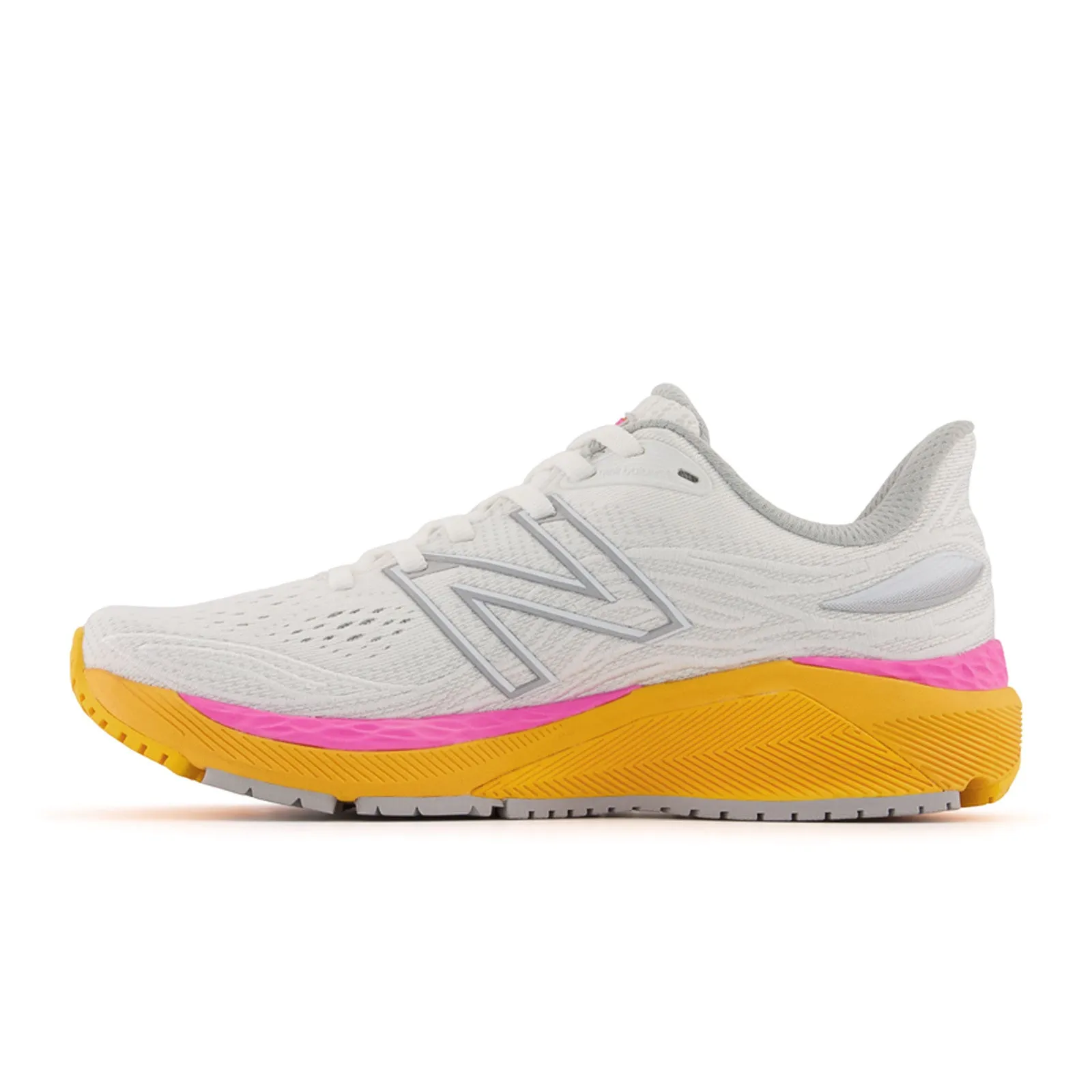 New Balance Fresh Foam X 860 v12 Running Shoe (Women) - White/Vibrant Orange/Vibrant Pink