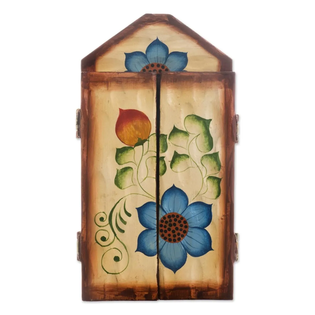 Novica Colorful Marketplace Ceramic Retablo