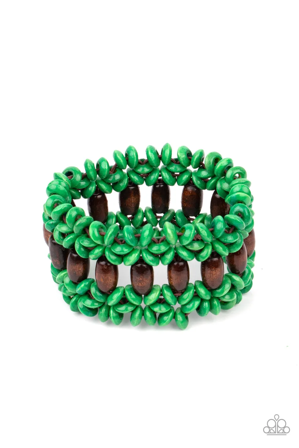 Paparazzi Bali Beach Retreat - Green Bracelet