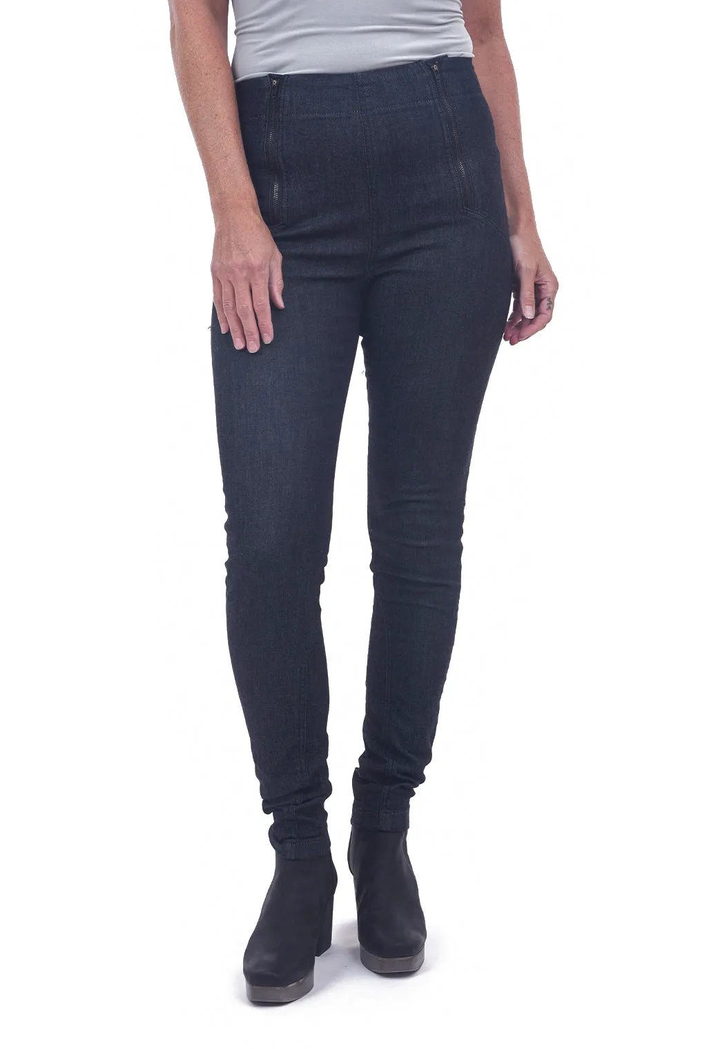 Parallel Zip Jeans, Denim