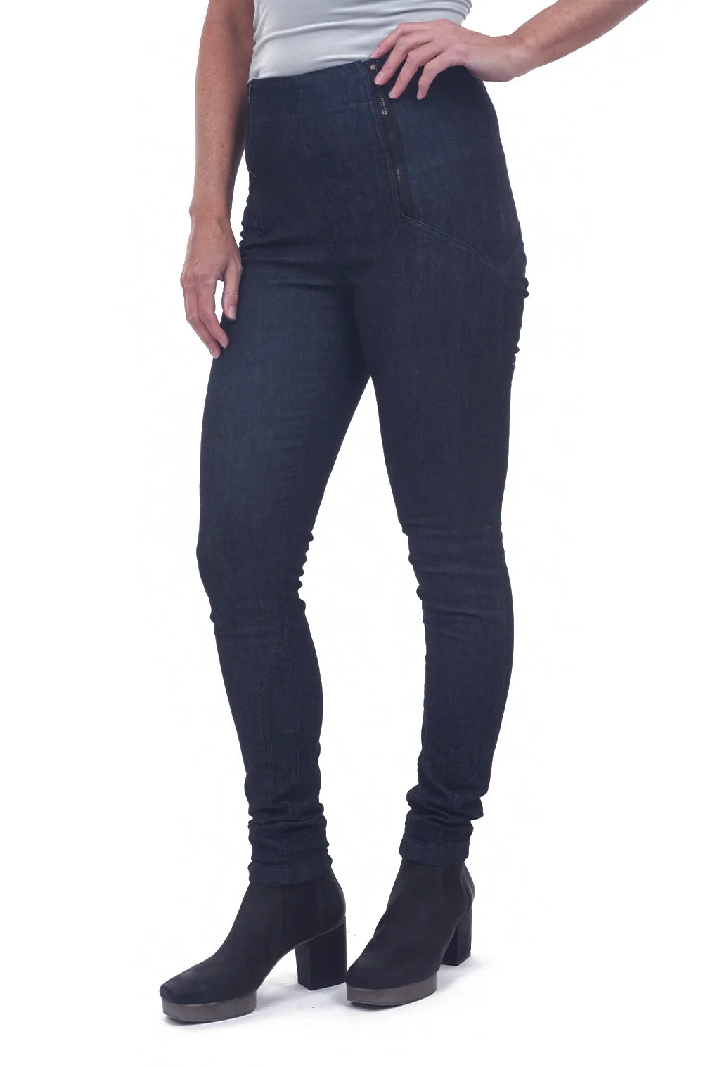 Parallel Zip Jeans, Denim