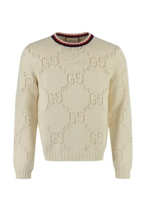 PERFORATED GG COTTON JUMPER