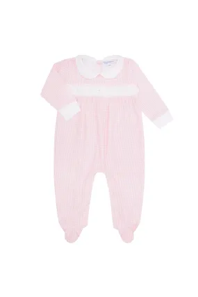 Pink Gingham Smocked Footie