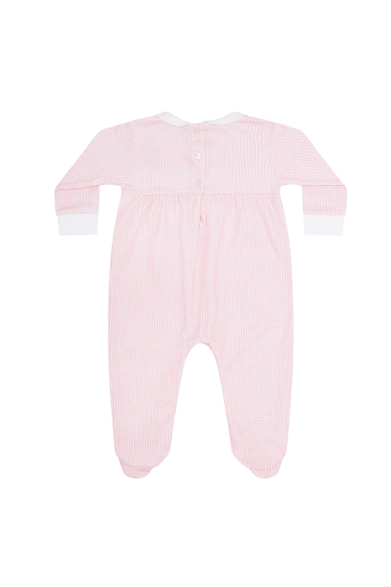 Pink Gingham Smocked Footie