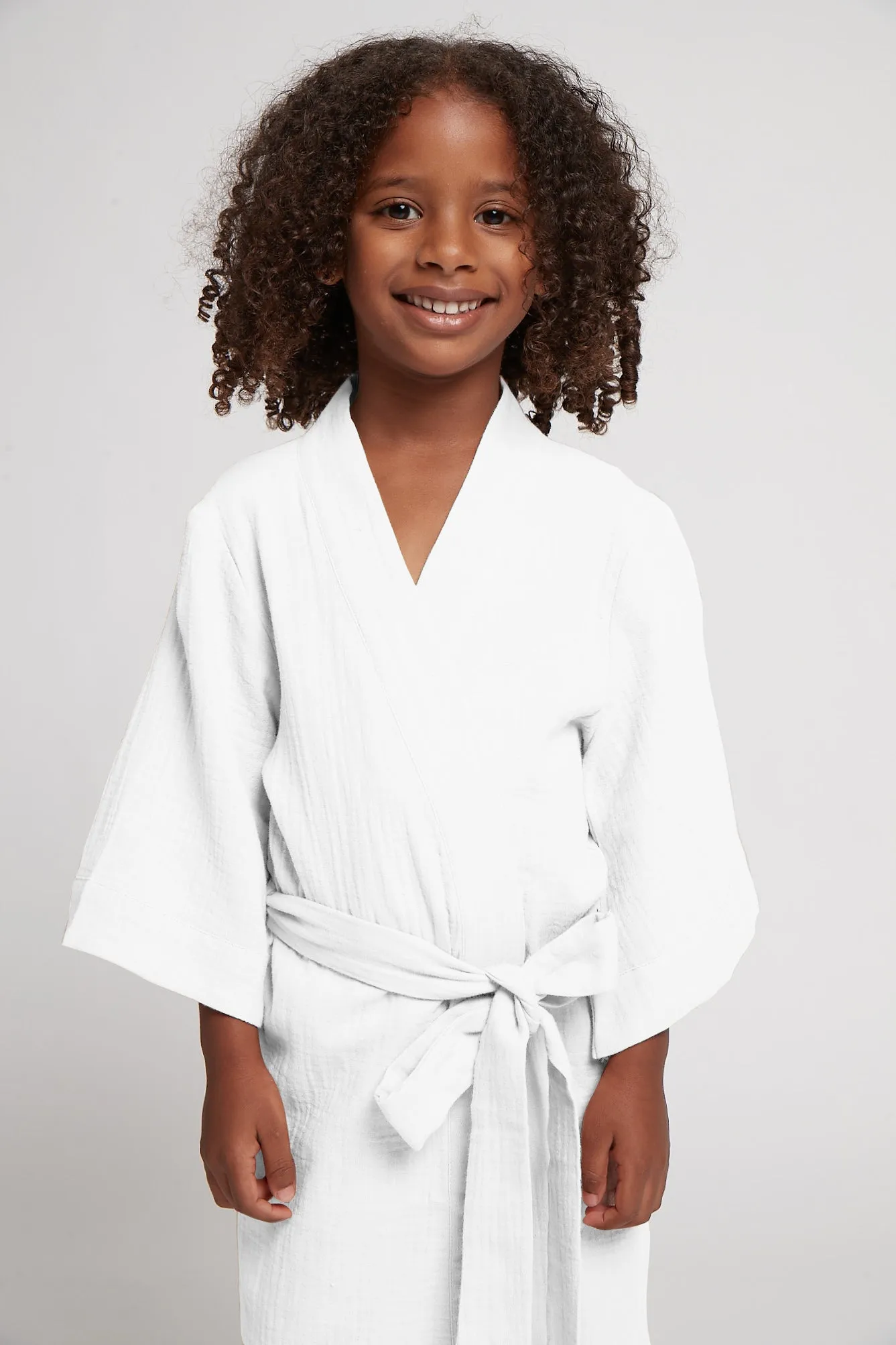 Piper Kids Robe - White