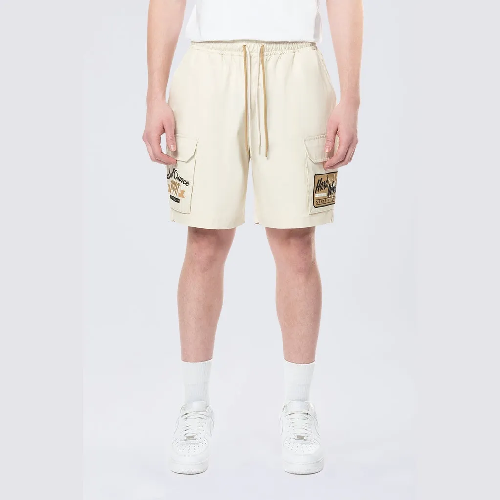 Pitstop Cargo Twill Lounge Shorts - Ecru