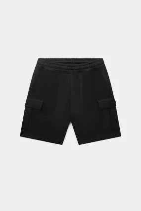 Q  Regular Fit Cargo Shorts Jet Black