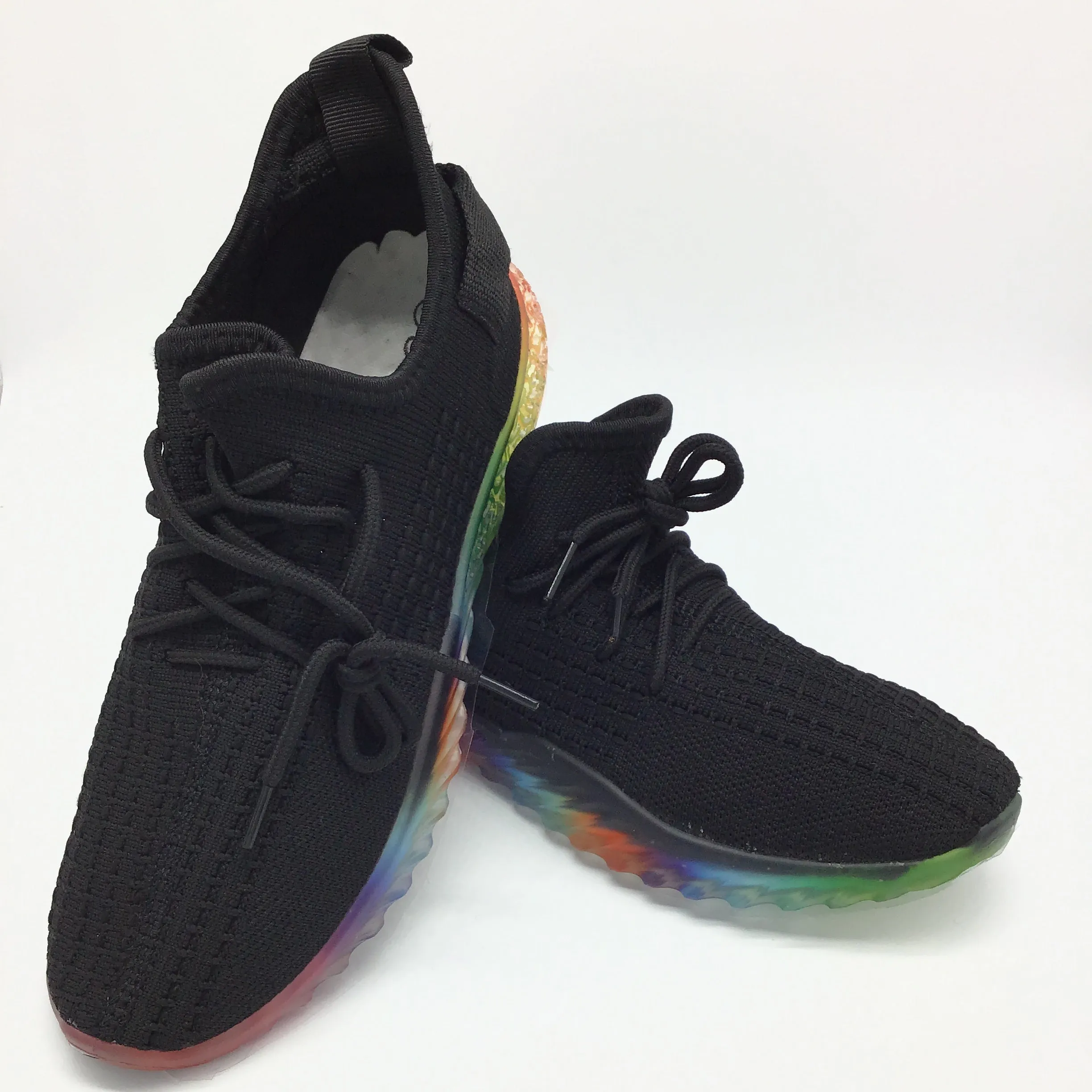 "Gabby" Sneaker (Black w/Rainbow Sole) (Womens Sizes 6 - 10)