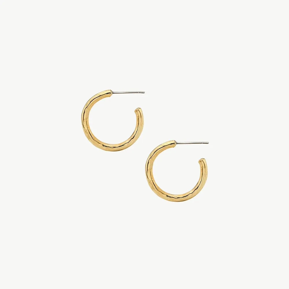 Small Hammered Hoop Earrings