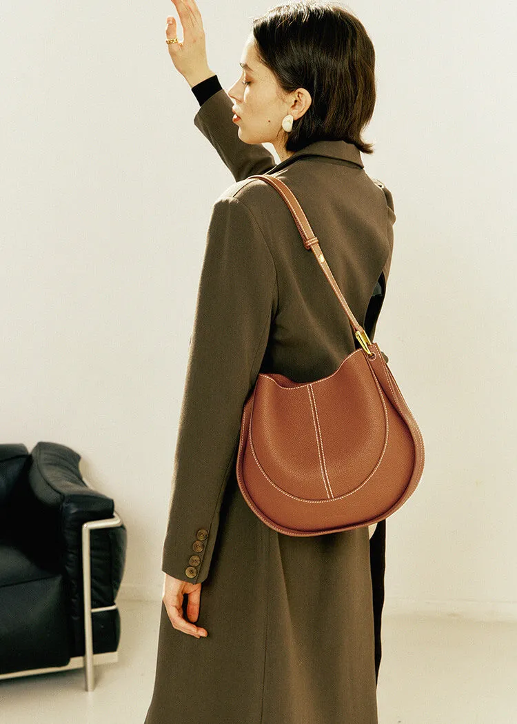 Sophia Genuine Leather Shoulder Saddle Bag