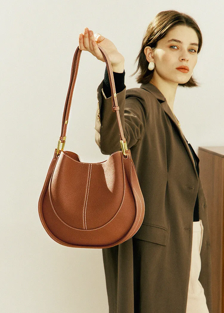 Sophia Genuine Leather Shoulder Saddle Bag