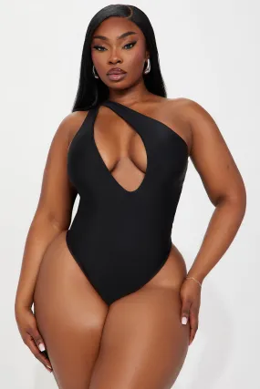 Sophie Asymmetrical 1 Piece Swimsuit - Black