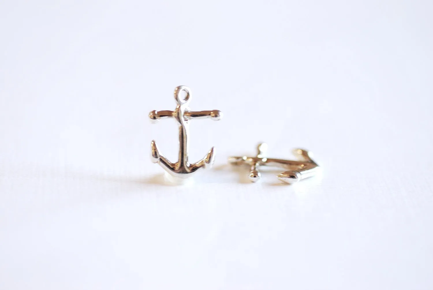 Sterling Wholesale Silver Anchor Charm- Sterling Silver Nautical Anchor Charm Pendant, Vermeil Gold anchor charm, Ocean beach theme charms, 152