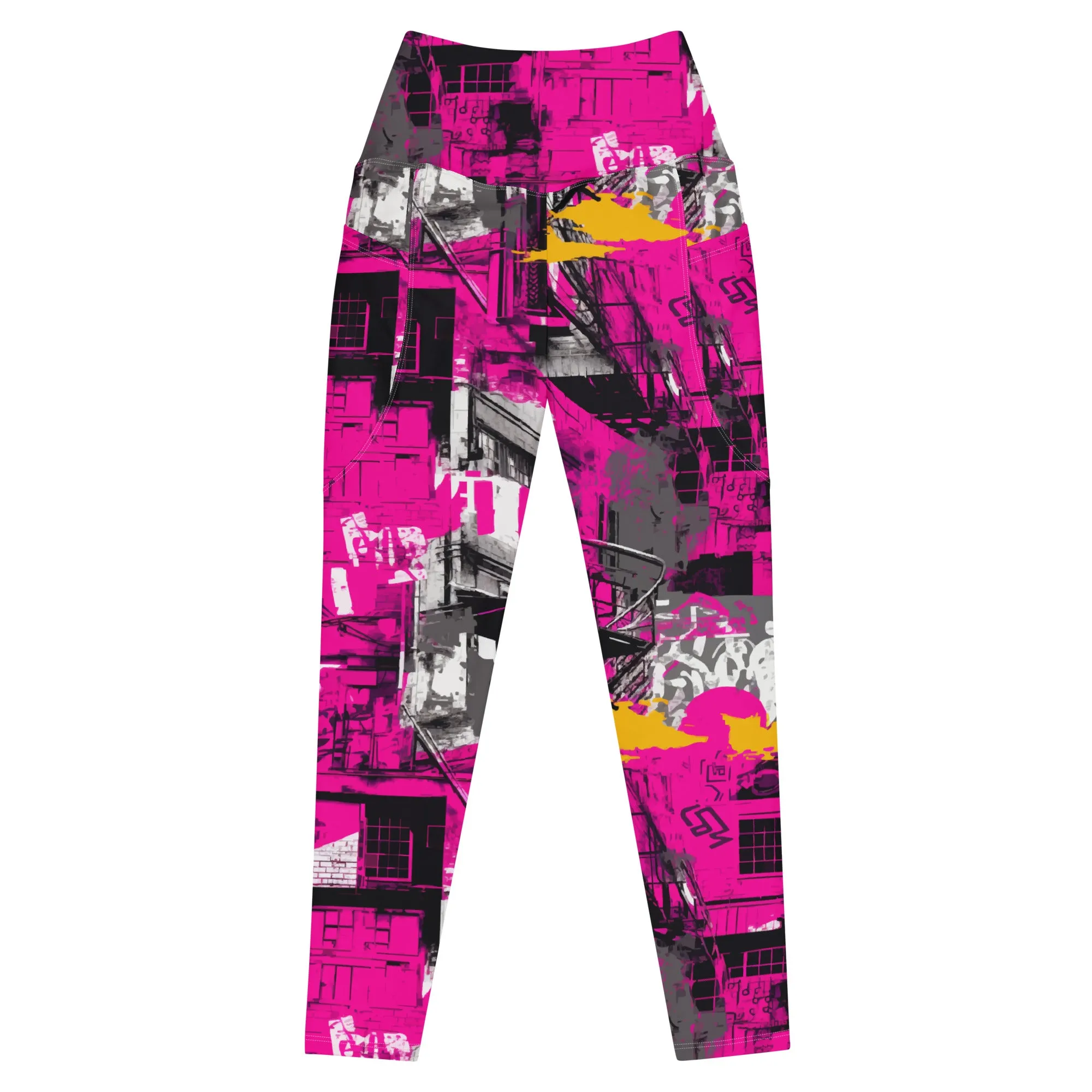 Streetwise Strides: Women's Running Leggings with Pockets - Urban Decay 002