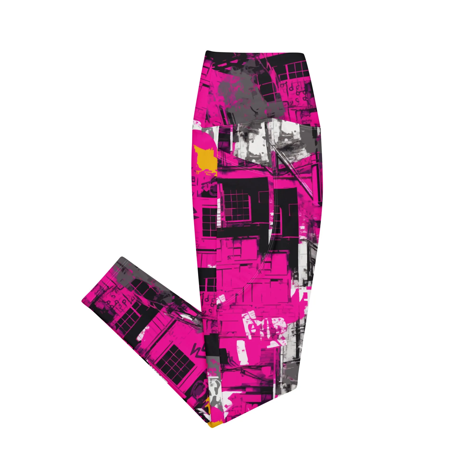 Streetwise Strides: Women's Running Leggings with Pockets - Urban Decay 002