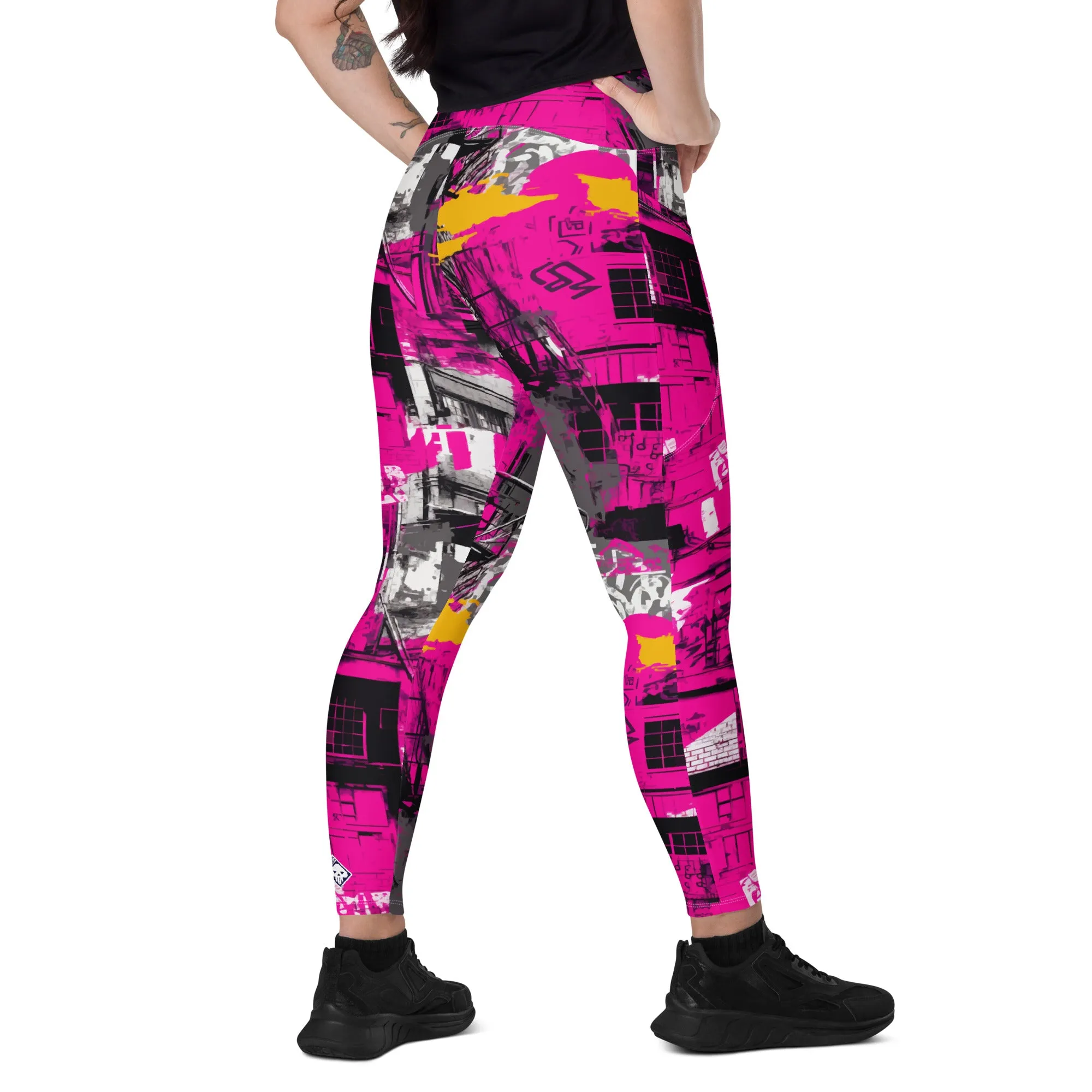 Streetwise Strides: Women's Running Leggings with Pockets - Urban Decay 002