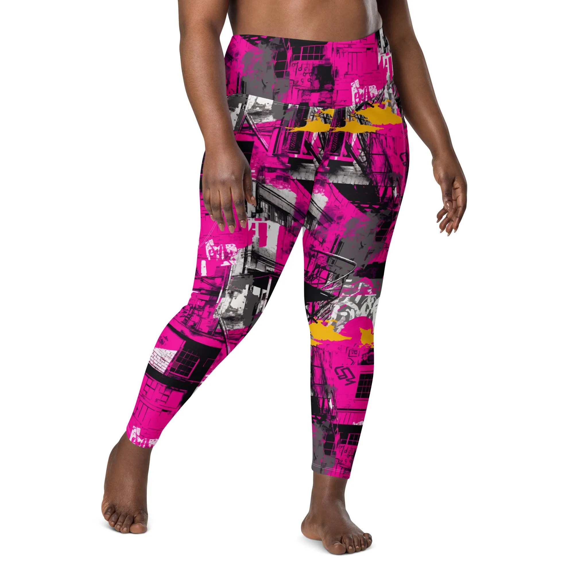 Streetwise Strides: Women's Running Leggings with Pockets - Urban Decay 002