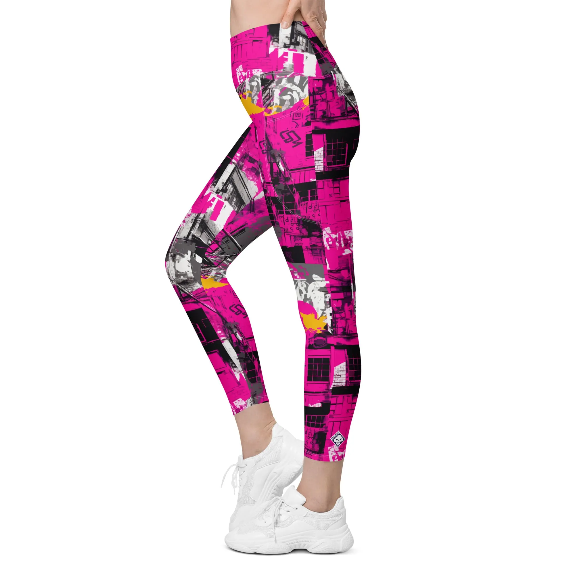 Streetwise Strides: Women's Running Leggings with Pockets - Urban Decay 002