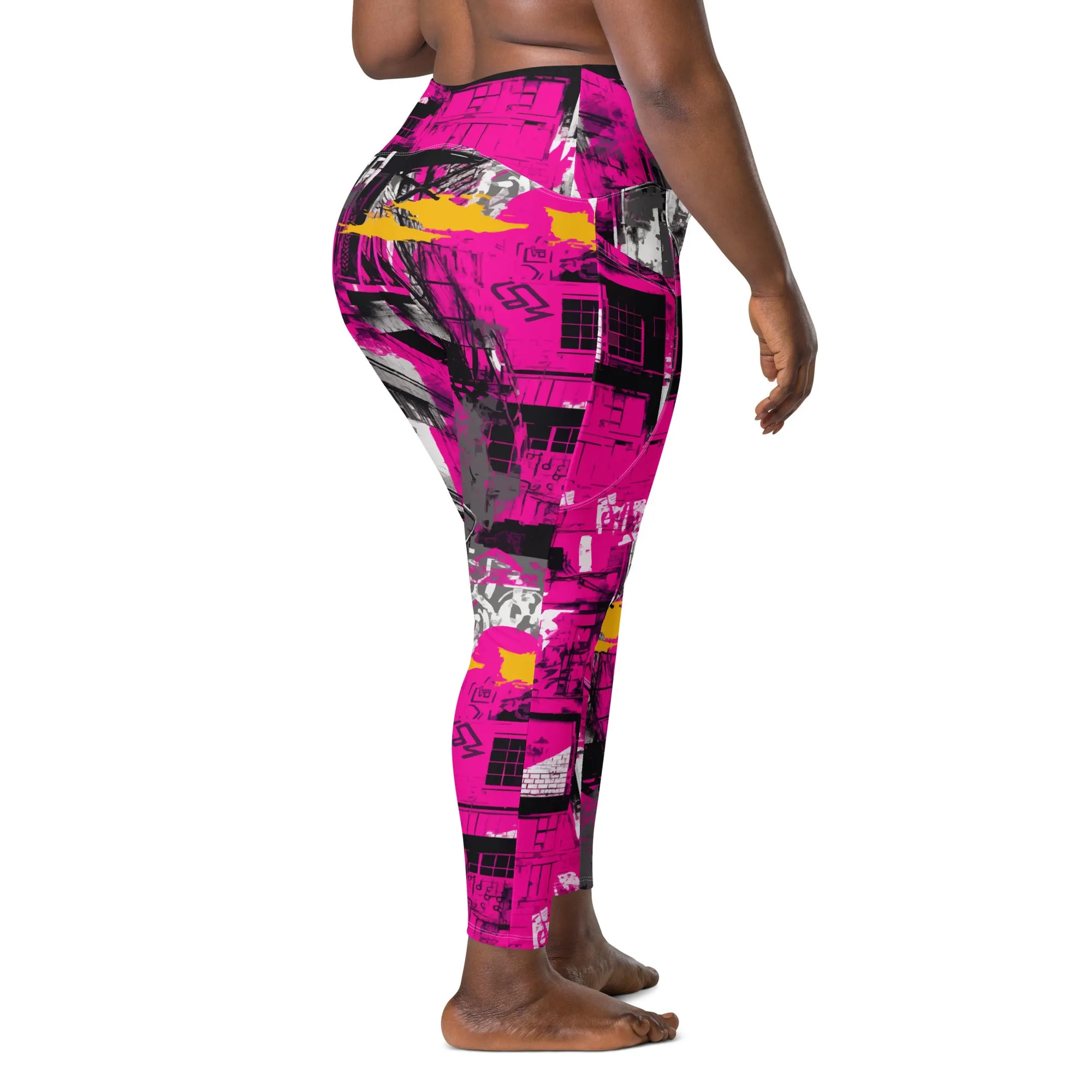 Streetwise Strides: Women's Running Leggings with Pockets - Urban Decay 002