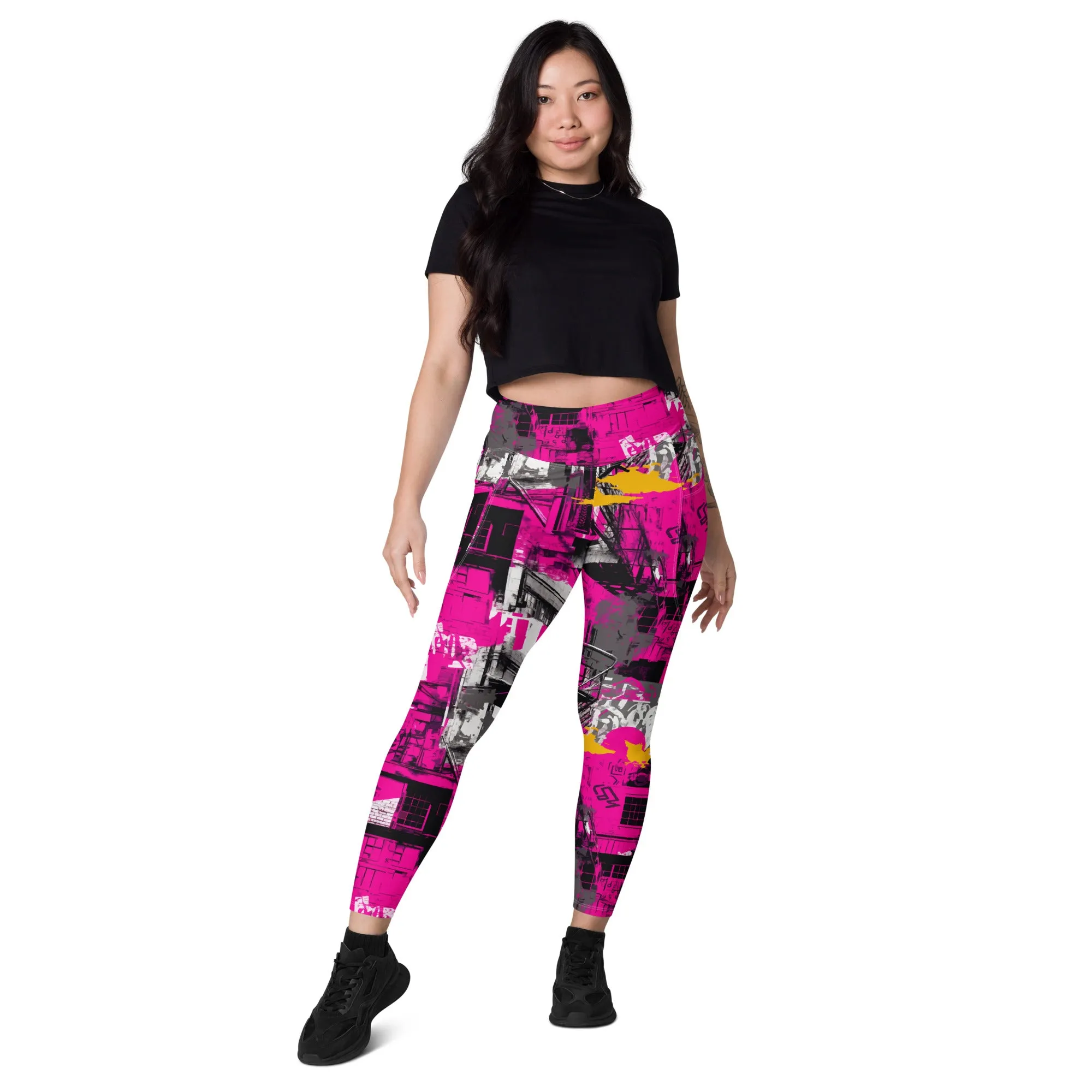 Streetwise Strides: Women's Running Leggings with Pockets - Urban Decay 002