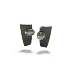 Stud Earrings in Labradorite