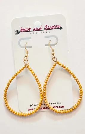 The Beaded Teardrop Earring (Mustard)