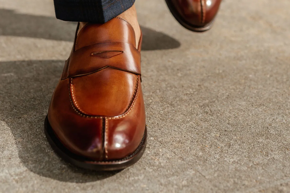 The Redford Split-Toe Penny Loafer - Havana Brown