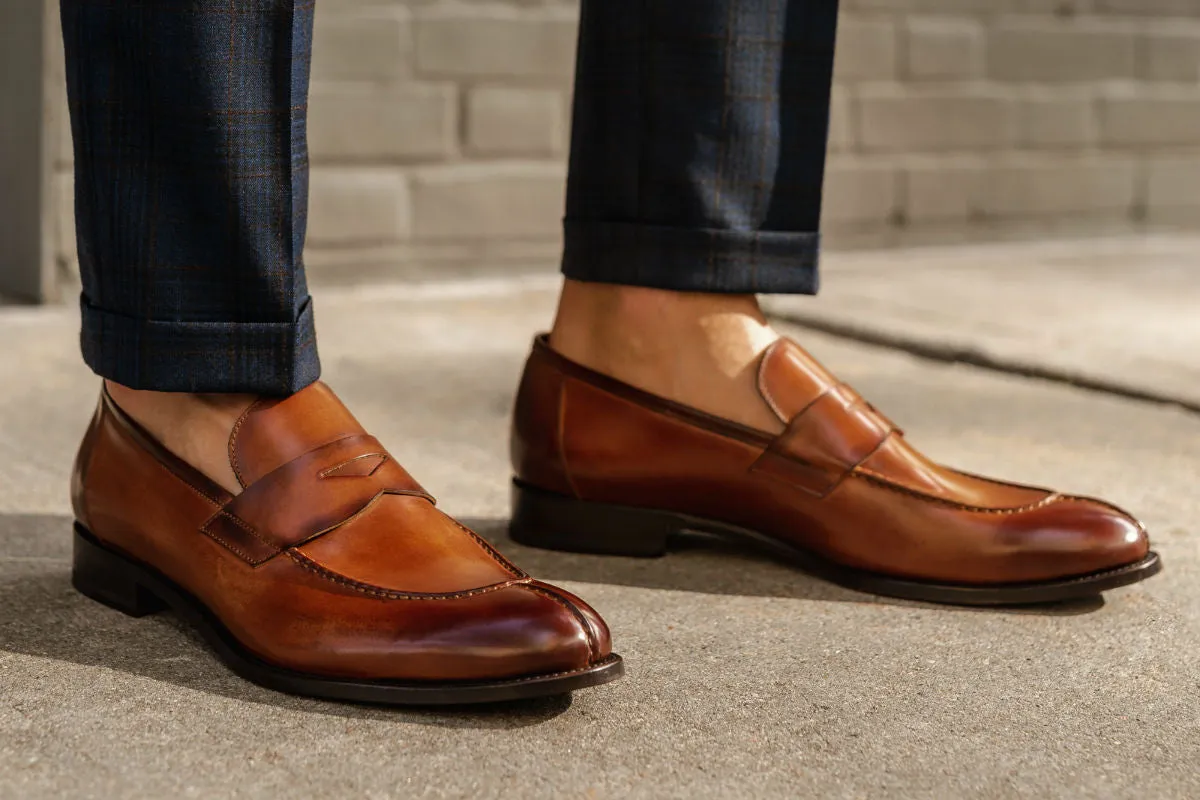 The Redford Split-Toe Penny Loafer - Havana Brown