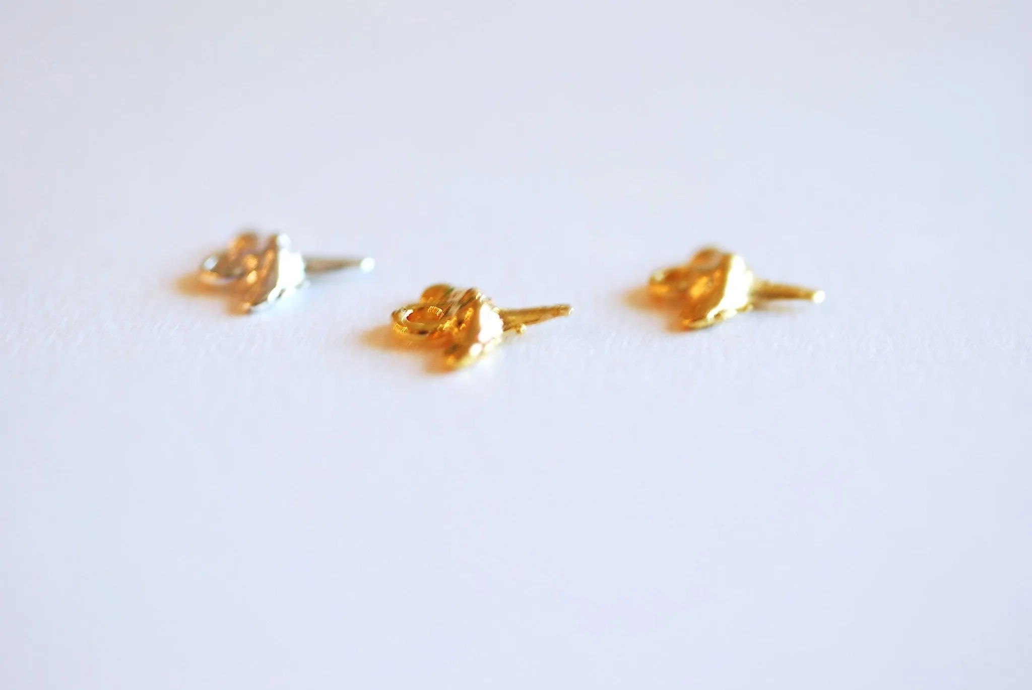 Tiny Shark Tooth Charm- 22k Gold plated over Sterling Silver, Vermeil Gold Shark Tooth, Small shark teeth, nautical beach charms, 380