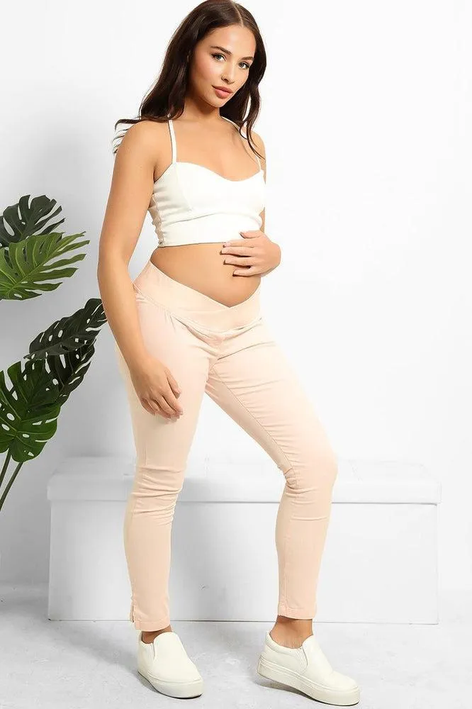 Under Bump Waist Cropped Maternity Trousers