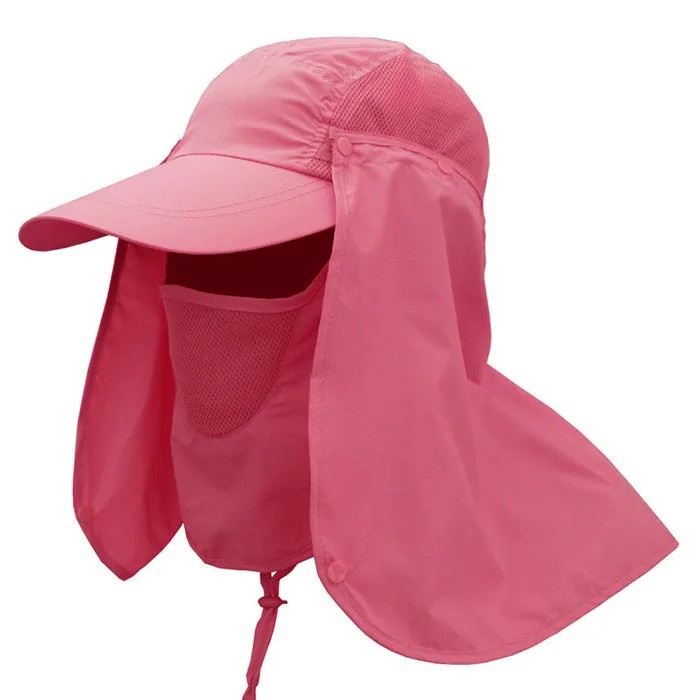 UV Protection Flap Hat Sun Proof With Face Cover