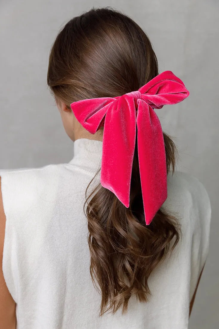 VELVET BOW SCRUNCHIE