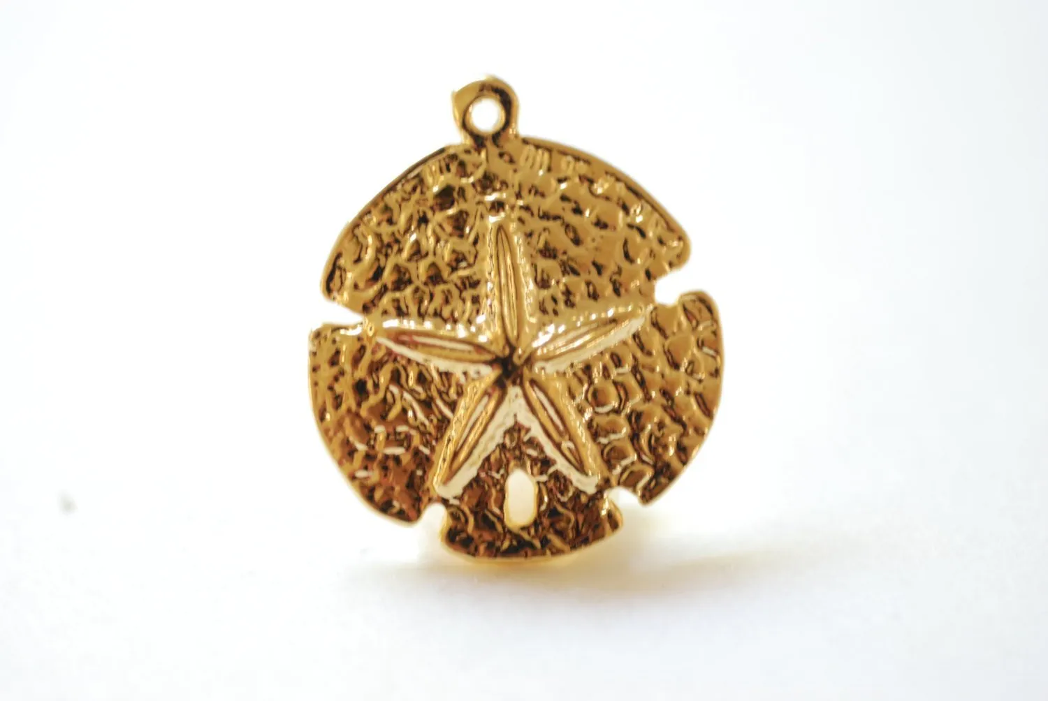 Vermeil Sand Wholesale Dollar Charms -18k gold over sterling silver, Glossy Sand Dollar, Nautical Beach themed Charms  Vermeil Charms, 134