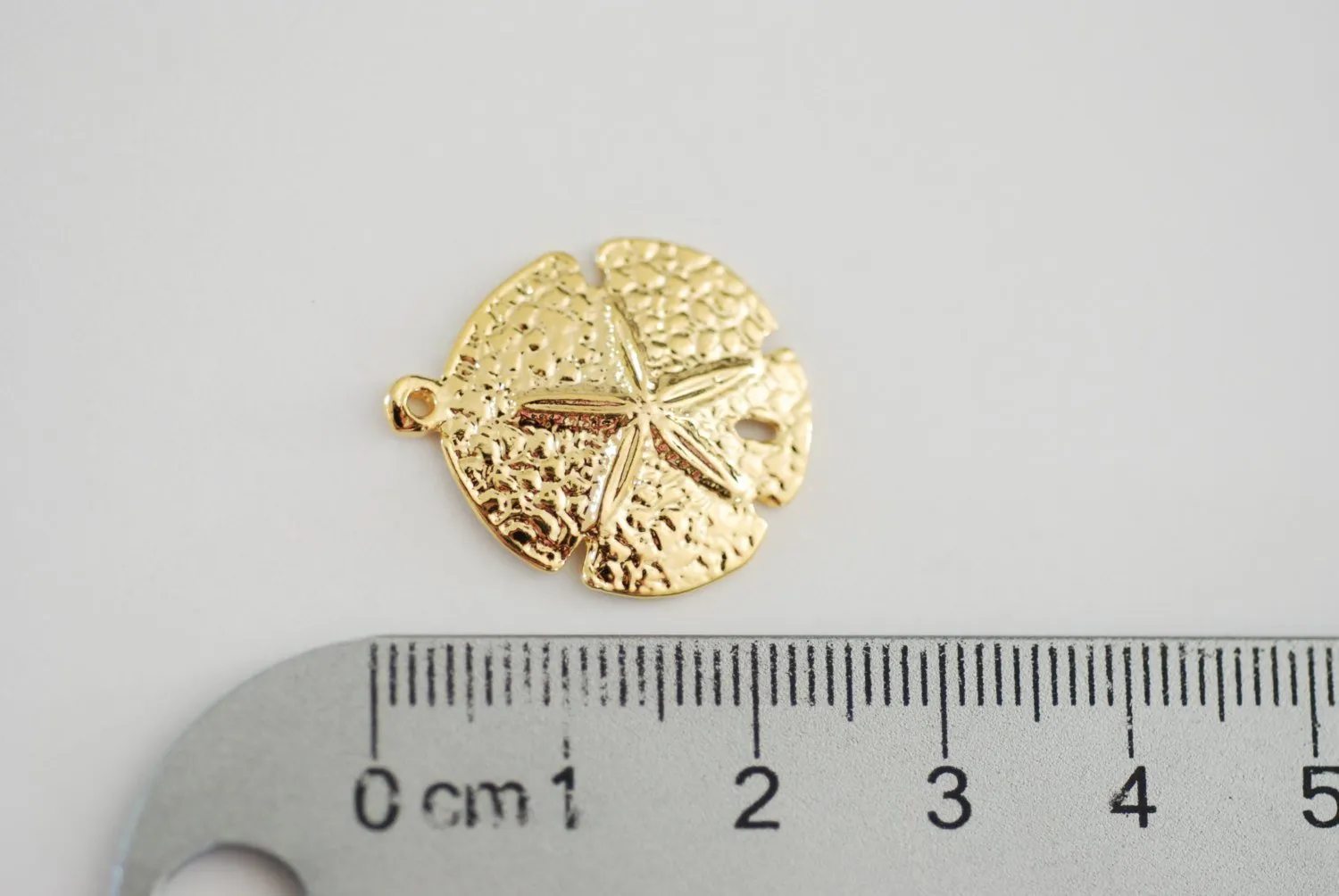 Vermeil Sand Wholesale Dollar Charms -18k gold over sterling silver, Glossy Sand Dollar, Nautical Beach themed Charms  Vermeil Charms, 134