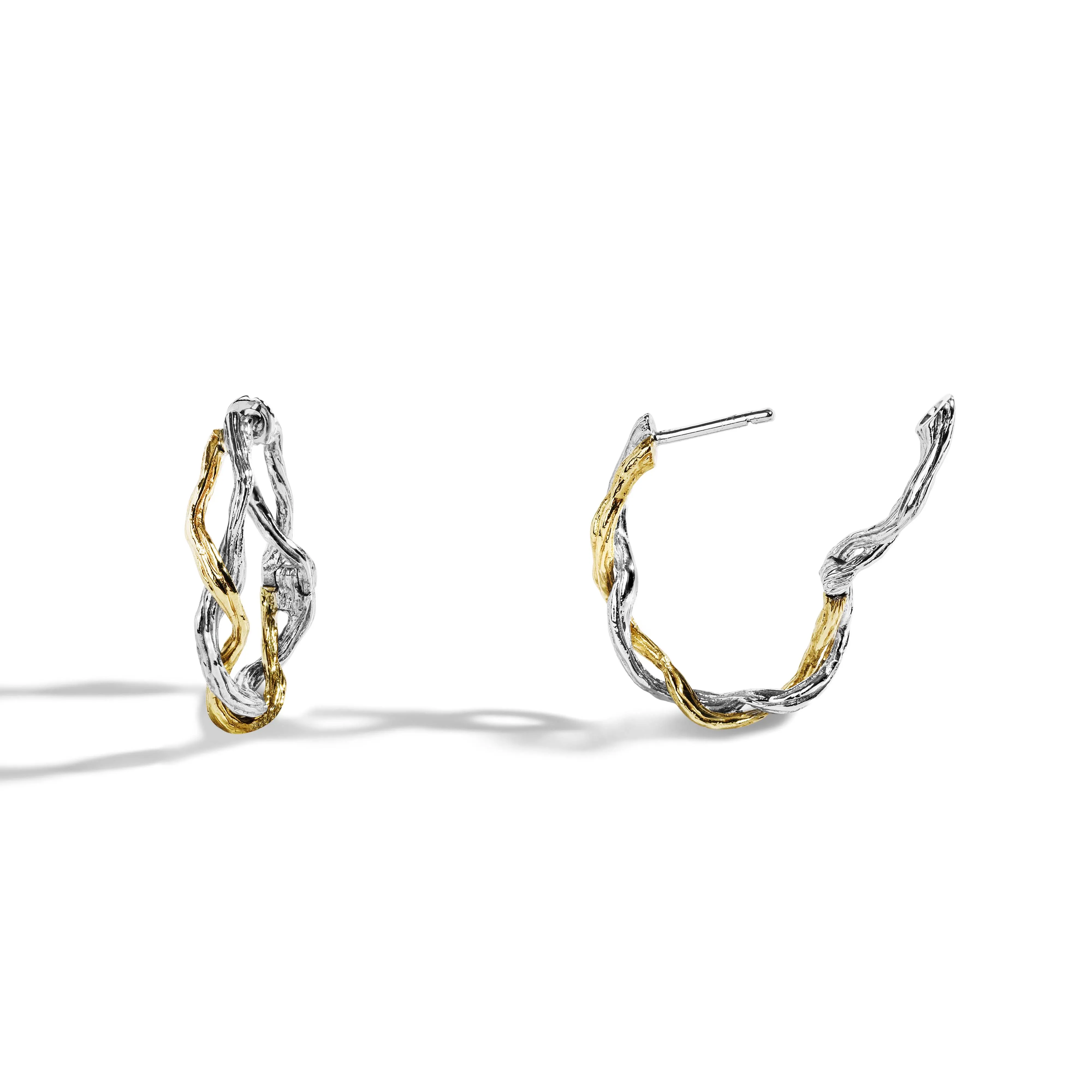 Wisteria 25mm Hoops in Sterling Silver & 18K