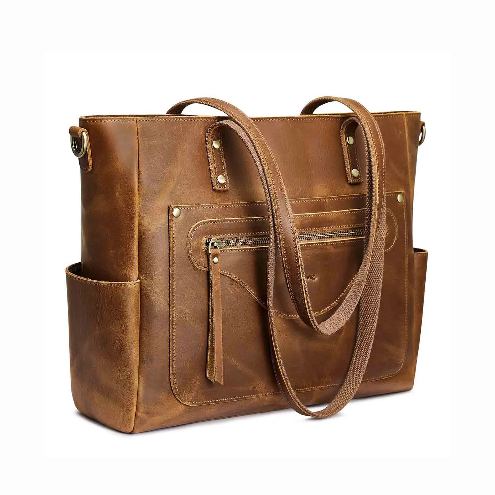 Women Vintage Genuine Leather Tote Bag