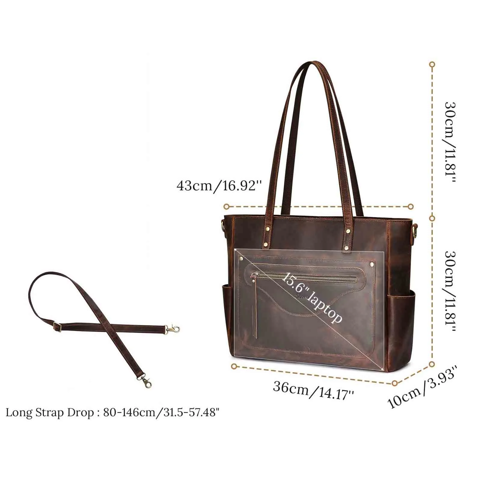 Women Vintage Genuine Leather Tote Bag