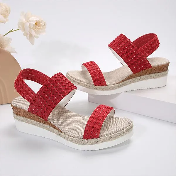 Women's Casual Elastic Wedge Fish Mouth Sandals 80983571S