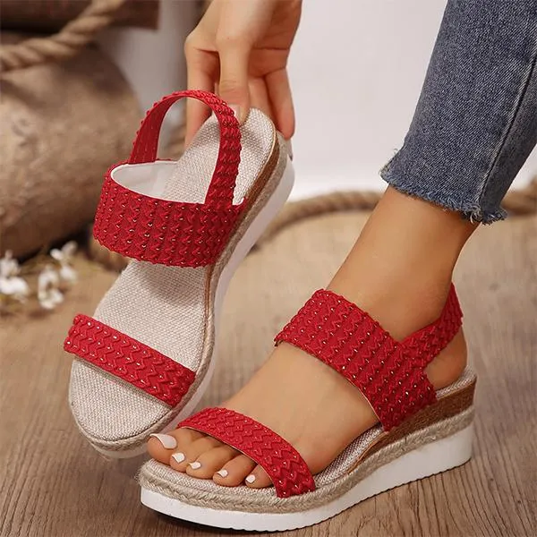 Women's Casual Elastic Wedge Fish Mouth Sandals 80983571S