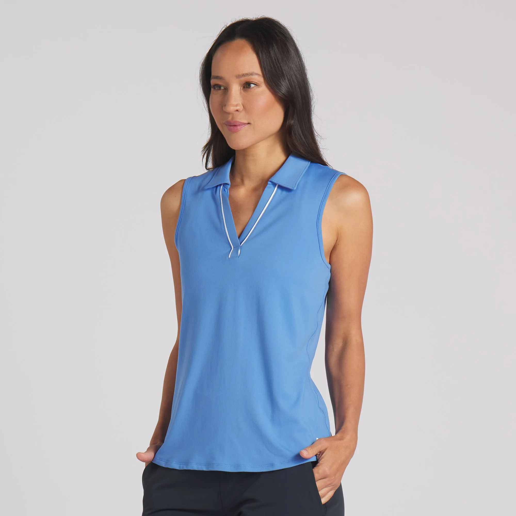 Women's CLOUDSPUN Piped Sleeveless Golf Polo