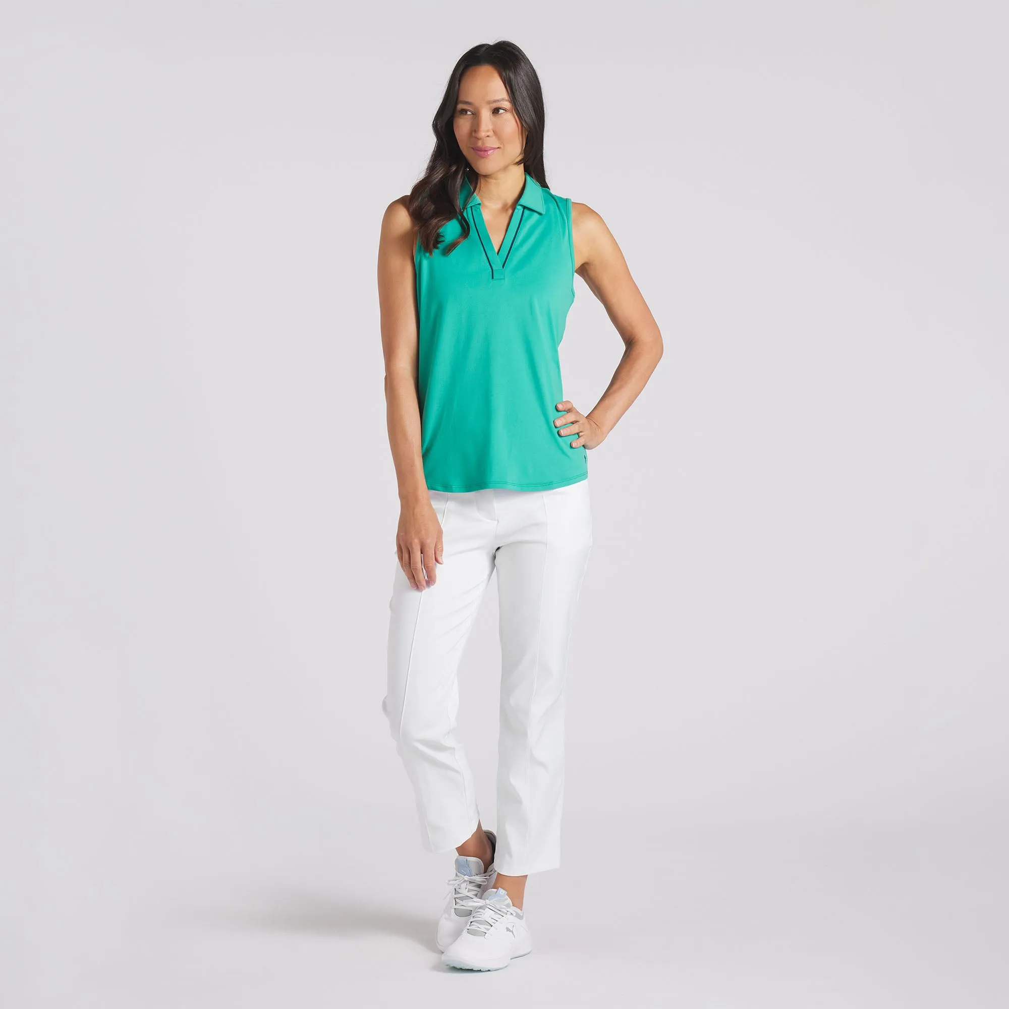 Women's CLOUDSPUN Piped Sleeveless Golf Polo