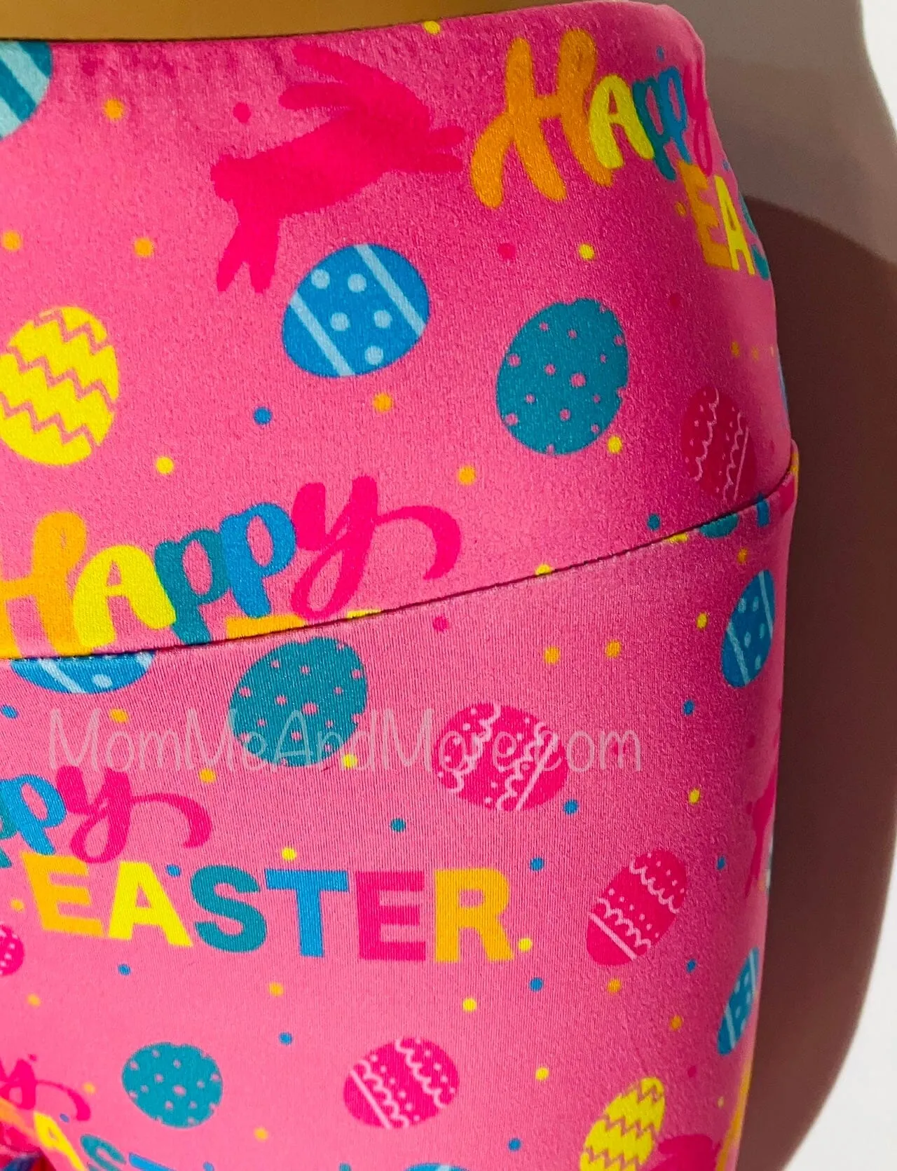 Womens Happy Easter Bunny Leggings, Soft Yoga Pants, Sizes 0-20, Pink, Yoga Waist, Exclusive Leggings