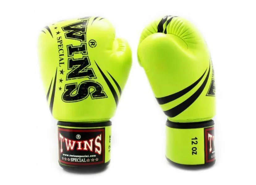 泰拳拳套 Thai Boxing Gloves : TWINS SPECIAL FBGVS3-TW6 LIGHT  GREEN